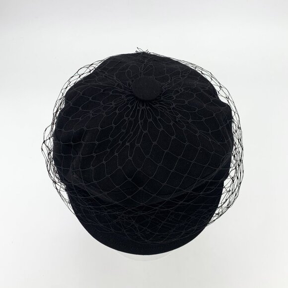 J19646 Christian Dior Black mesh cotton baseball cap Hat surround 56cm long brim main image 8